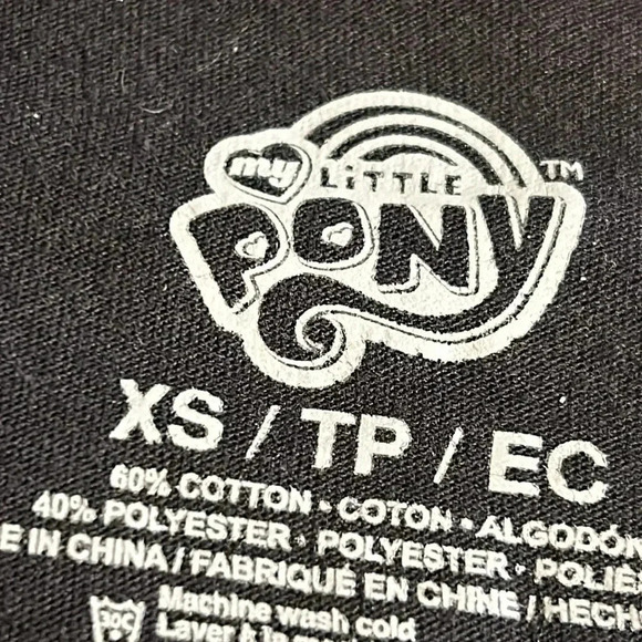 My Little Pony rare vintage NWT Black Tee - Girl Power Design - Picture 3 of 11